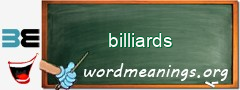 WordMeaning blackboard for billiards